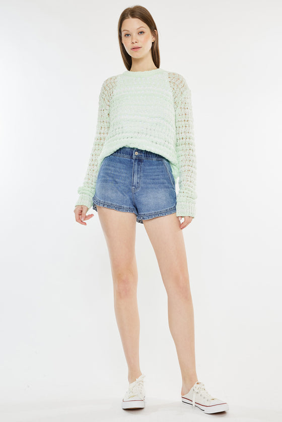 Reene High Rise Ruffle Hem Shorts - Official Kancan USA