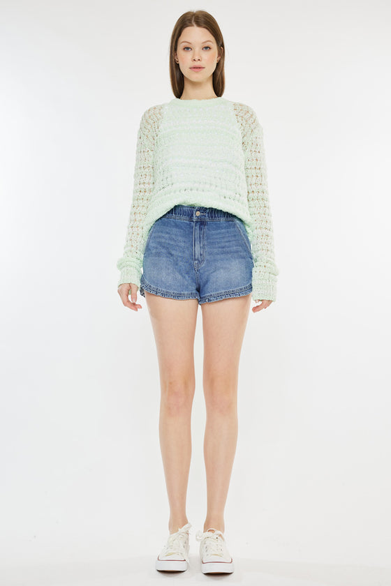 Reene High Rise Ruffle Hem Shorts - Official Kancan USA