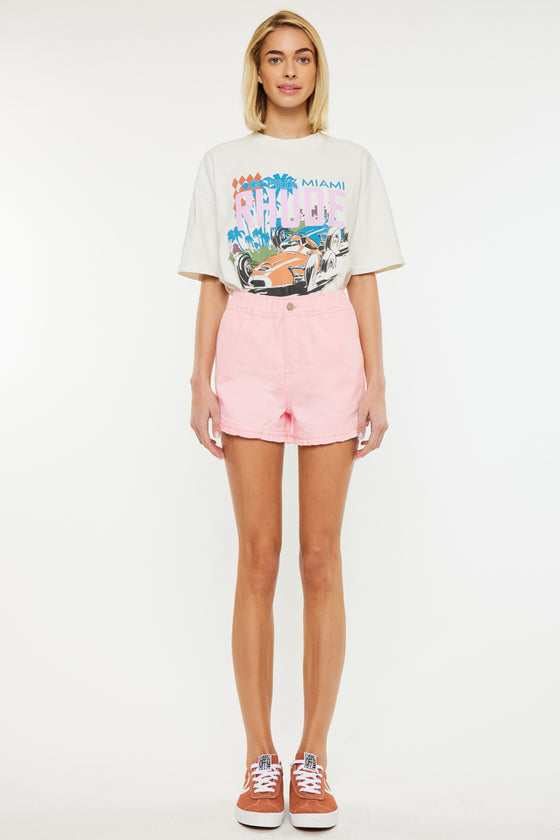 Reene High Rise Ruffle Hem Shorts