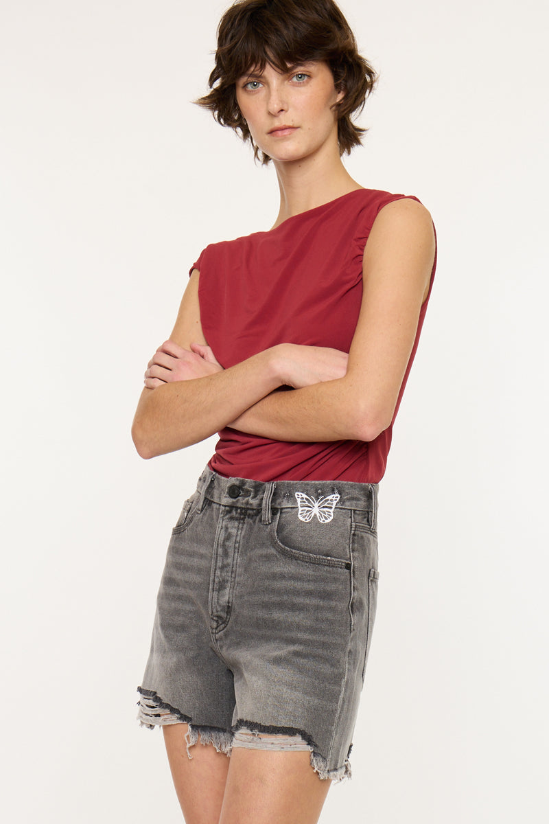 Ariya Ultra High Rise 90's Boyfriend Shorts - Official Kancan USA