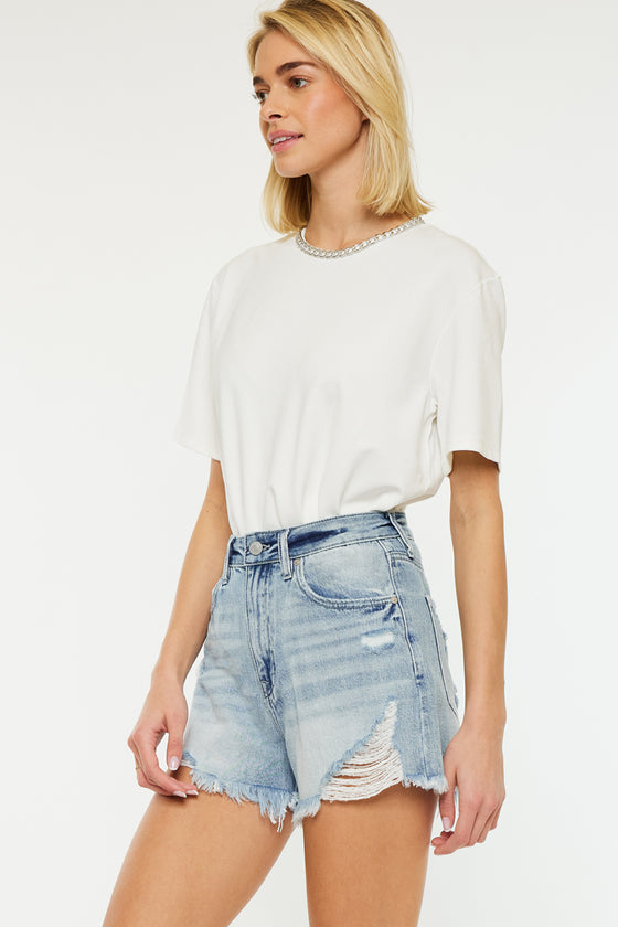 Sky High Rise Mom Shorts - Official Kancan USA