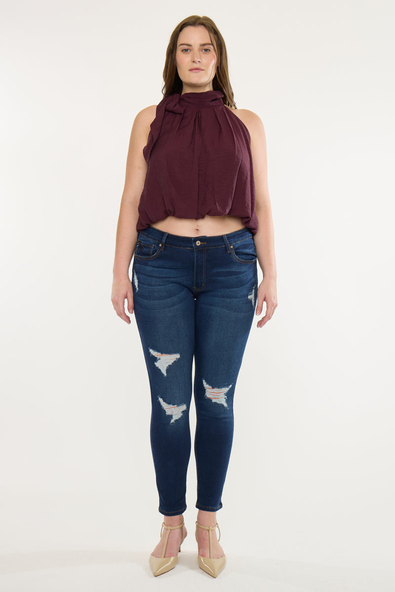 Jennifer Mid Rise Super Skinny Jeans (Plus Size)