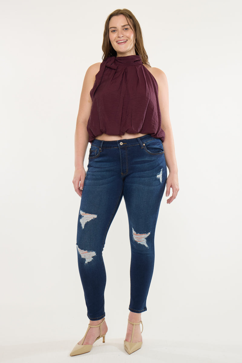 Jennifer Mid Rise Super Skinny Jeans (Plus Size)