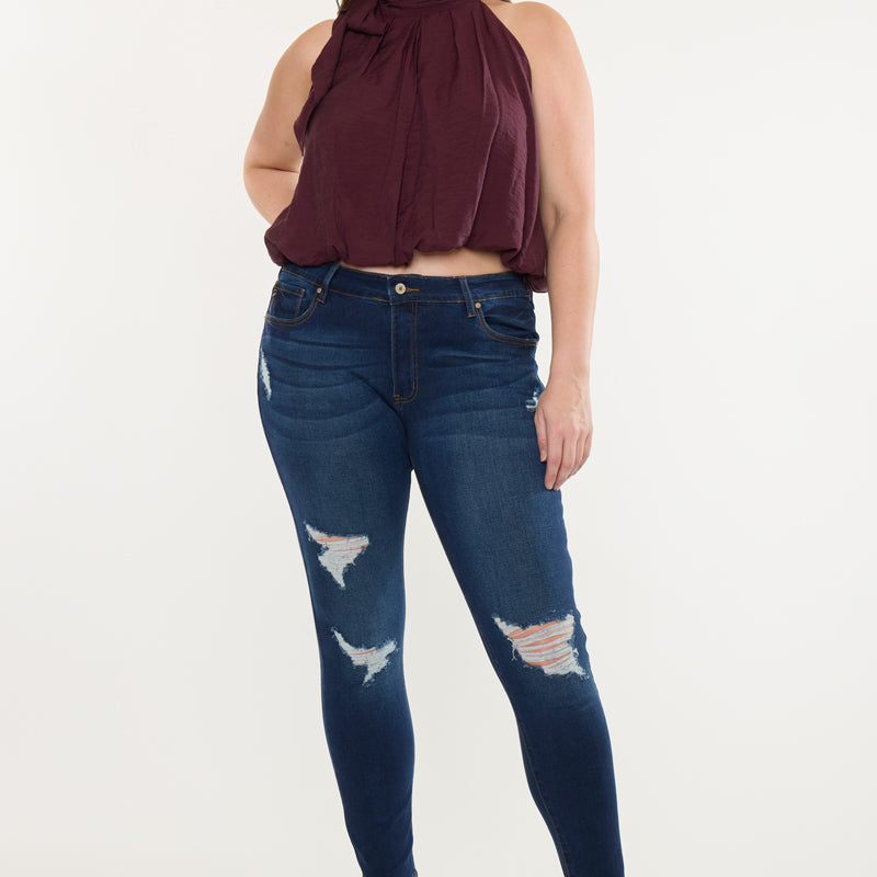 Jennifer Mid Rise Super Skinny Jeans (Plus Size)