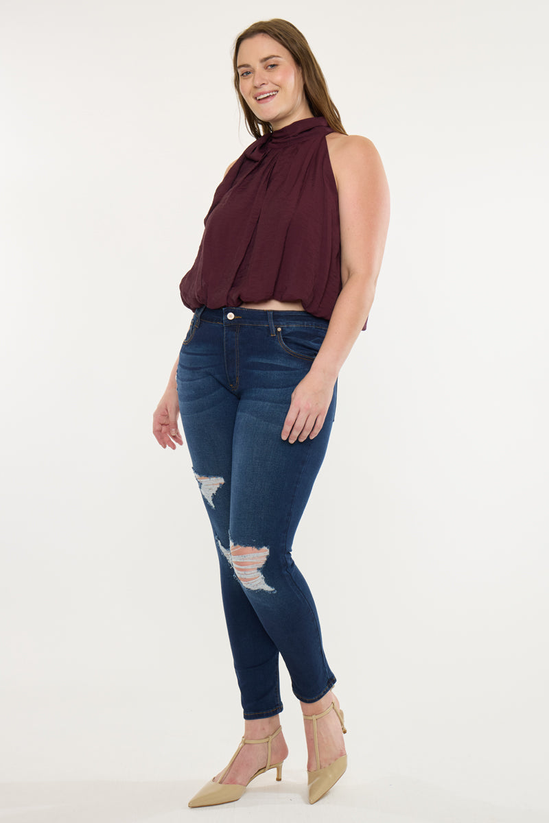 Jennifer Mid Rise Super Skinny Jeans (Plus Size)