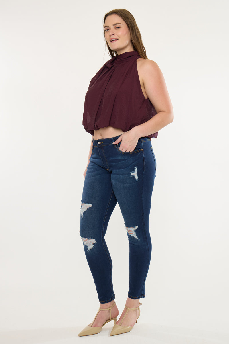 Jennifer Mid Rise Super Skinny Jeans (Plus Size)
