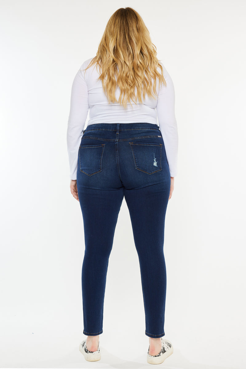 Jennifer Mid Rise Super Skinny Jeans (Plus Size) - Official Kancan USA