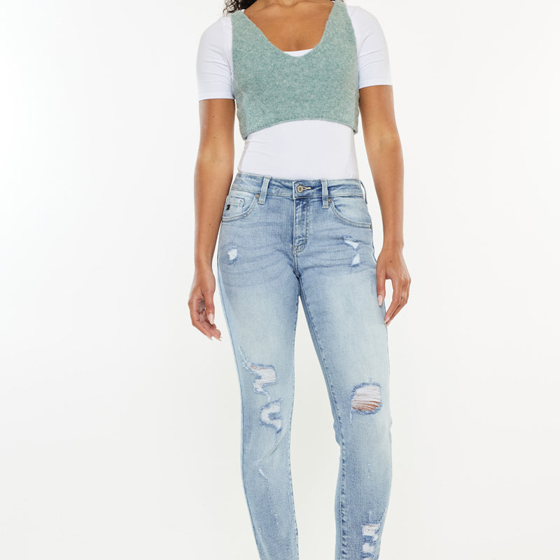 Kaleigh Mid Rise Ankle Skinny Jeans - Official Kancan USA