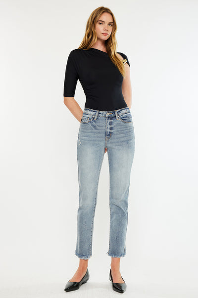 【PORTERNA】Limit Straight Jeans Women Saige Wide Leg Crop With Panel Rosarito at AG Jeans