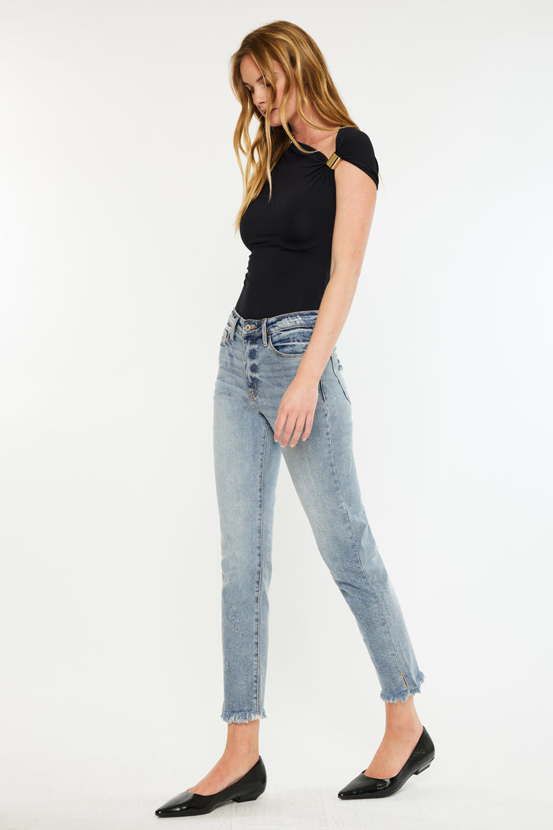 Muffy High Rise Straight Leg Jeans - Official Kancan USA