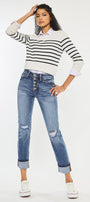 Emmett High Rise Skinny Straight Jeans - Official Kancan USA