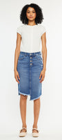 Florentine Mid Rise Asymmetrical Midi Skirt - Official Kancan USA