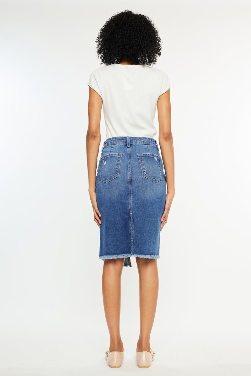 Florentine Mid Rise Asymmetrical Midi Skirt - Official Kancan USA