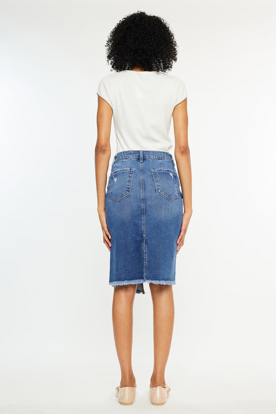 Florentine Mid Rise Asymmetrical Midi Skirt - Official Kancan USA