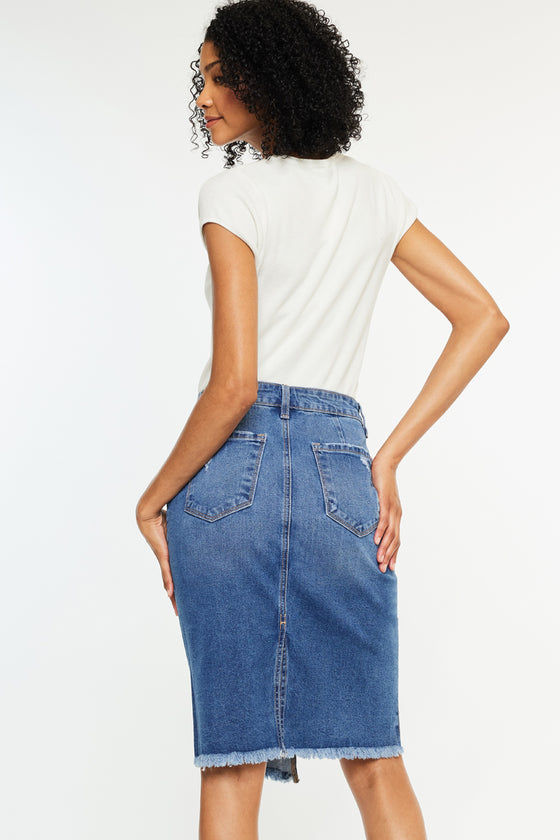 Florentine Mid Rise Asymmetrical Midi Skirt - Official Kancan USA