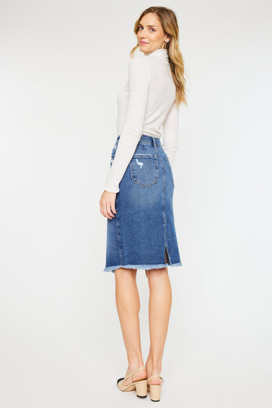 Florentine  Mid Rise Asymmetrical Midi Skirt - Official Kancan USA