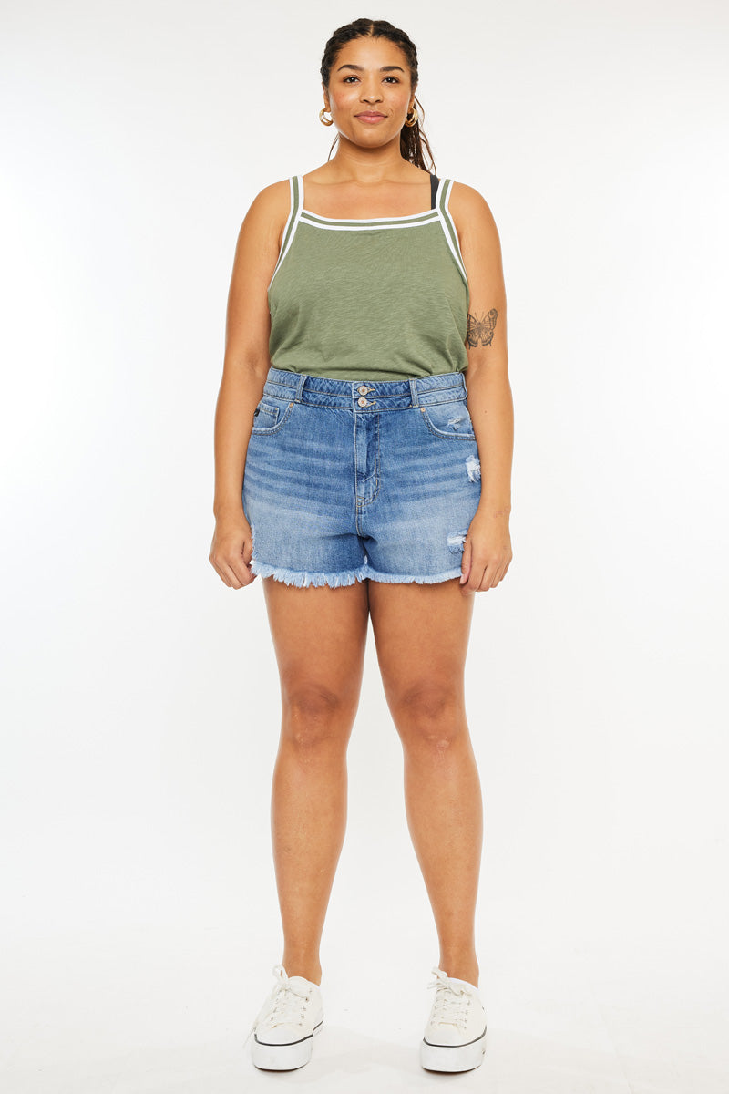 Adelia High Rise Mom Shorts (Plus Size) - Official Kancan USA