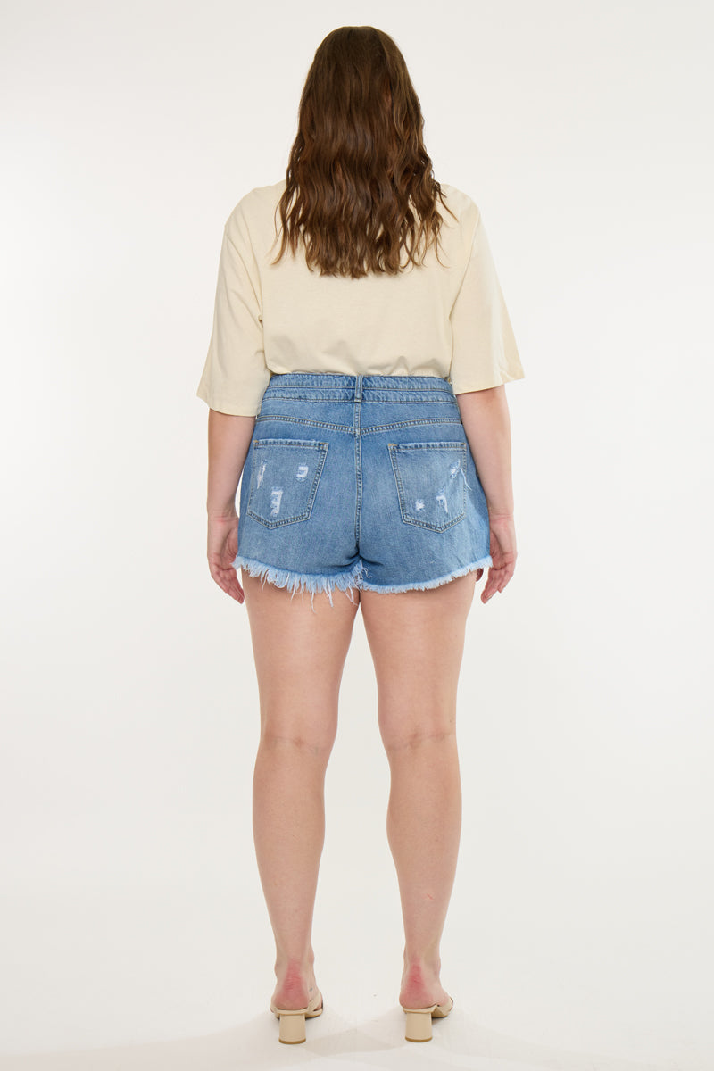 Adelia High Rise Mom Shorts (Plus Size) | Official Kancan USA