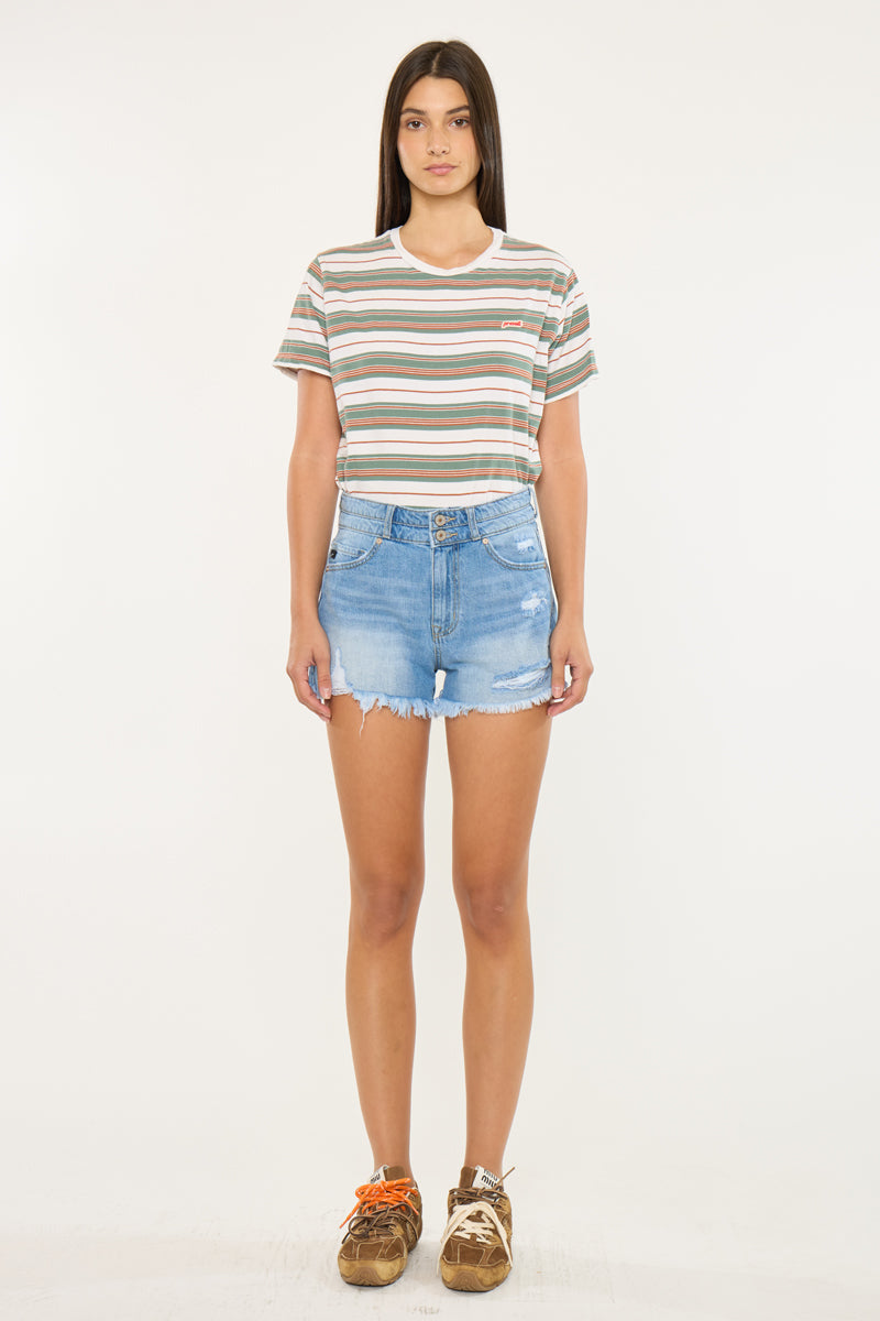 Farah Essentials High Rise Mom Shorts - Official Kancan USA