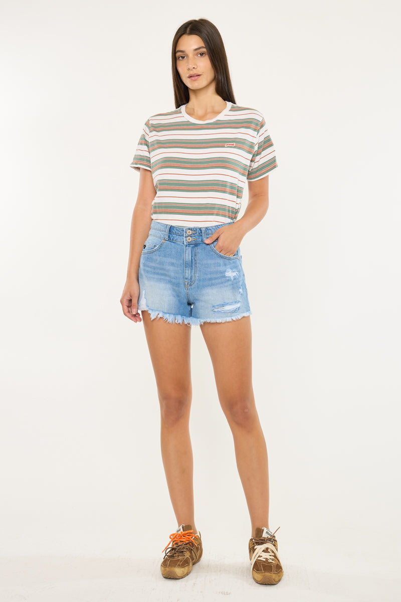 Farah Essentials High Rise Mom Shorts - Official Kancan USA
