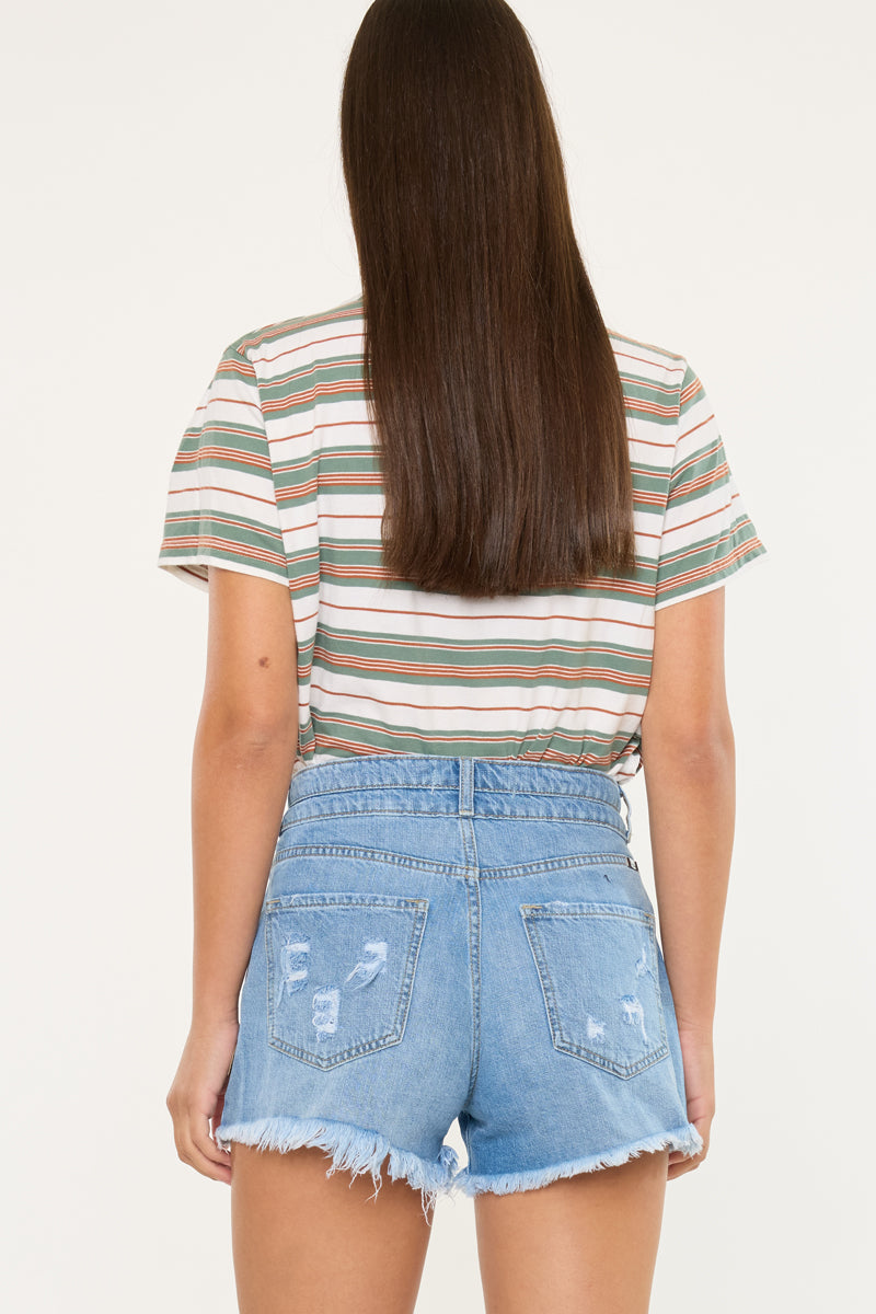 Farah Essentials High Rise Mom Shorts - Official Kancan USA