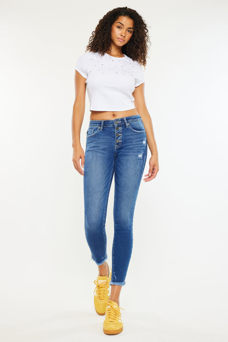 Kyanページ Kate Mid Rise Ankle Skinny Jeans – Kancan USA