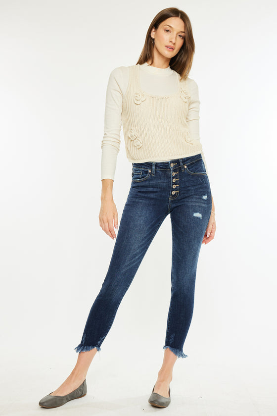 Winston High Rise Cropped Skinny Jeans - Official Kancan USA