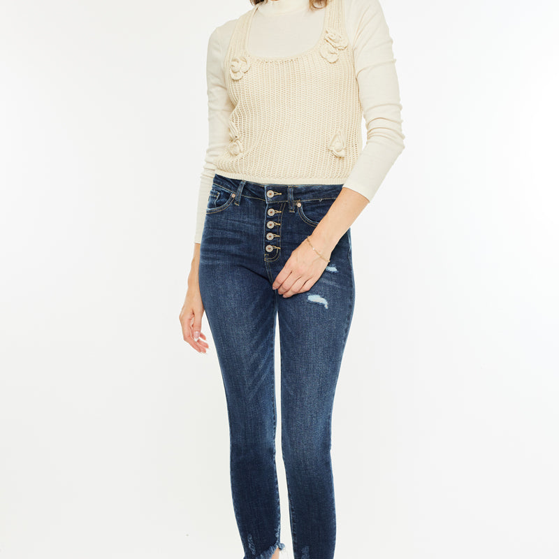 Winston High Rise Cropped Skinny Jeans - Official Kancan USA