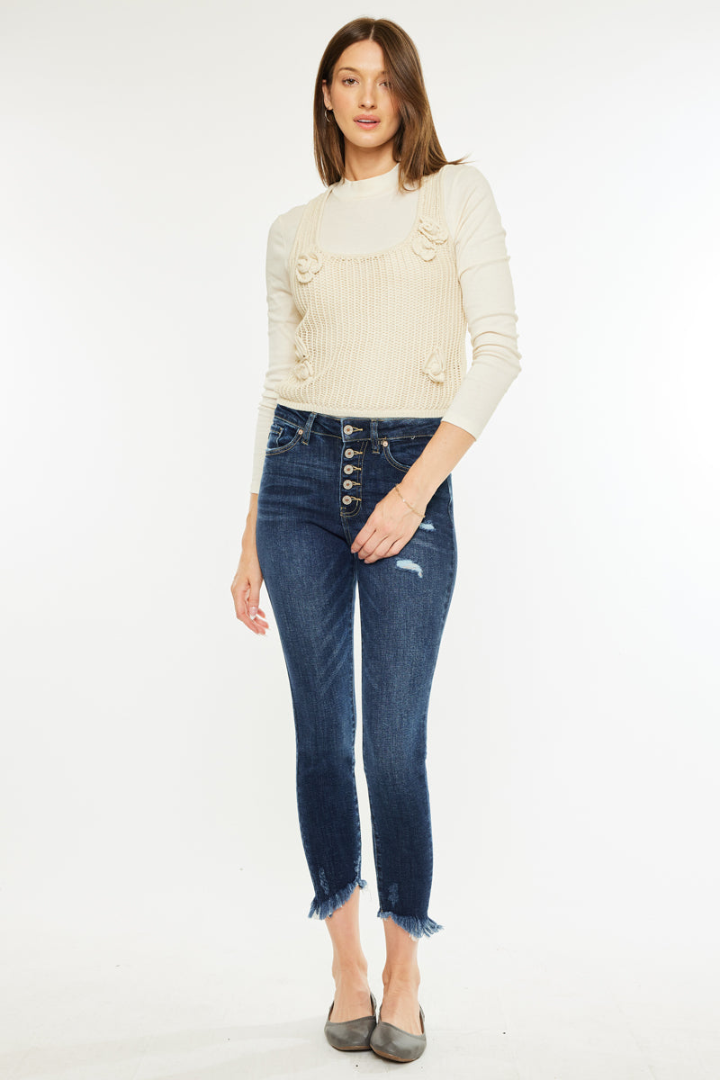 Winston High Rise Cropped Skinny Jeans - Official Kancan USA