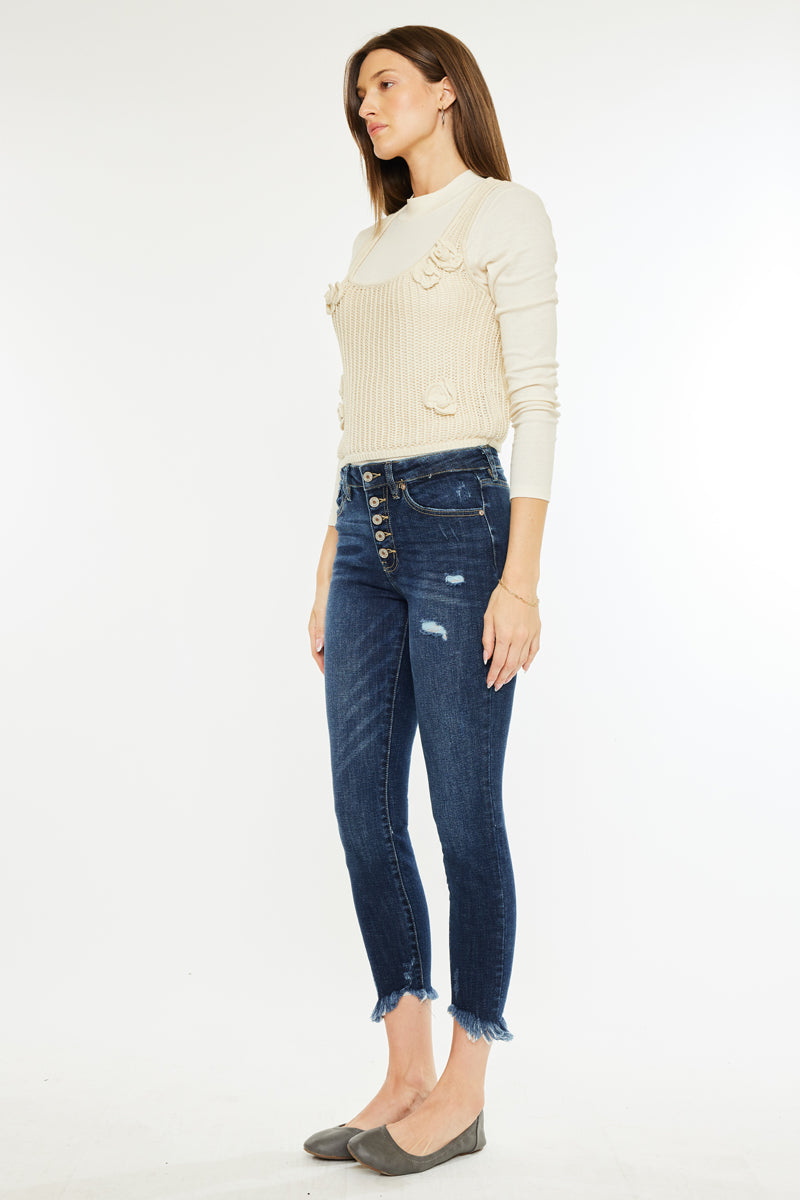 Winston High Rise Cropped Skinny Jeans - Official Kancan USA