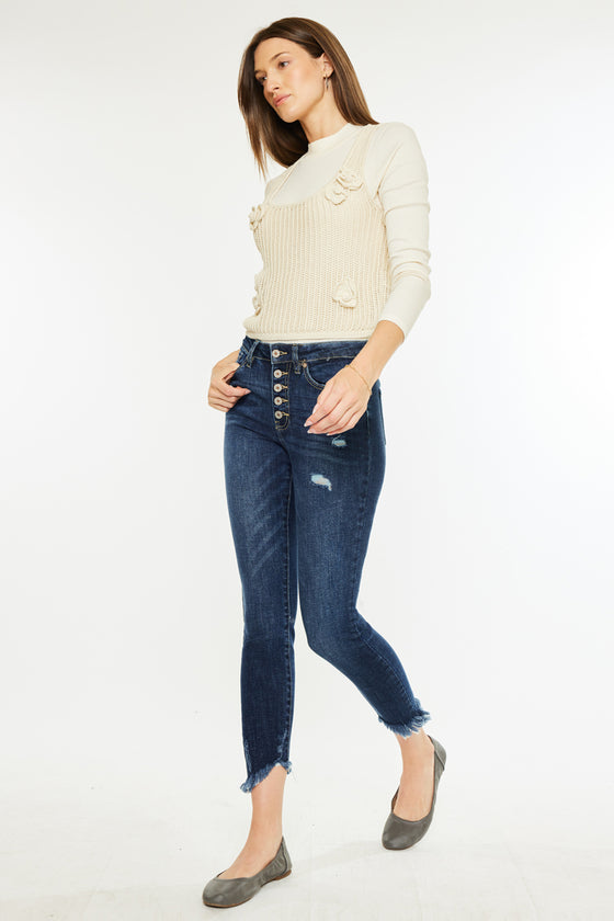 Winston High Rise Cropped Skinny Jeans - Official Kancan USA