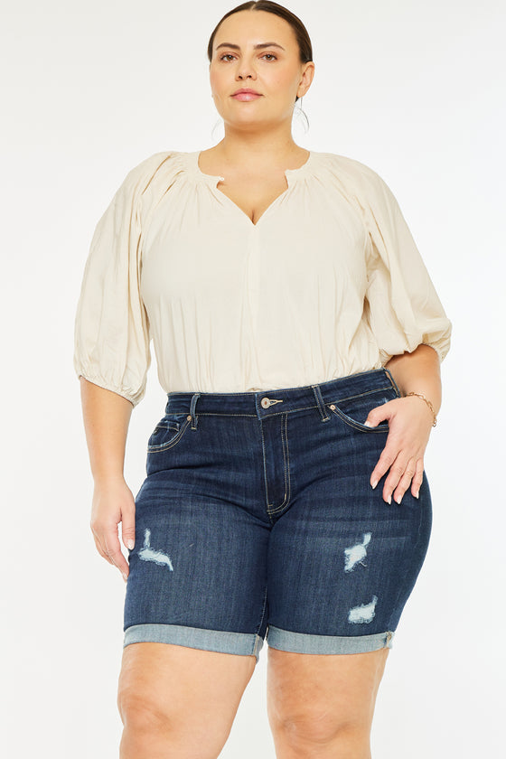 Shelby Mid Rise Bermuda Shorts (Plus Size) - Official Kancan USA