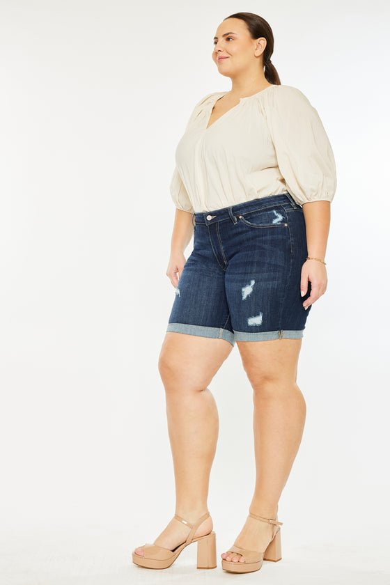 Shelby Mid Rise Bermuda Shorts (Plus Size) - Official Kancan USA