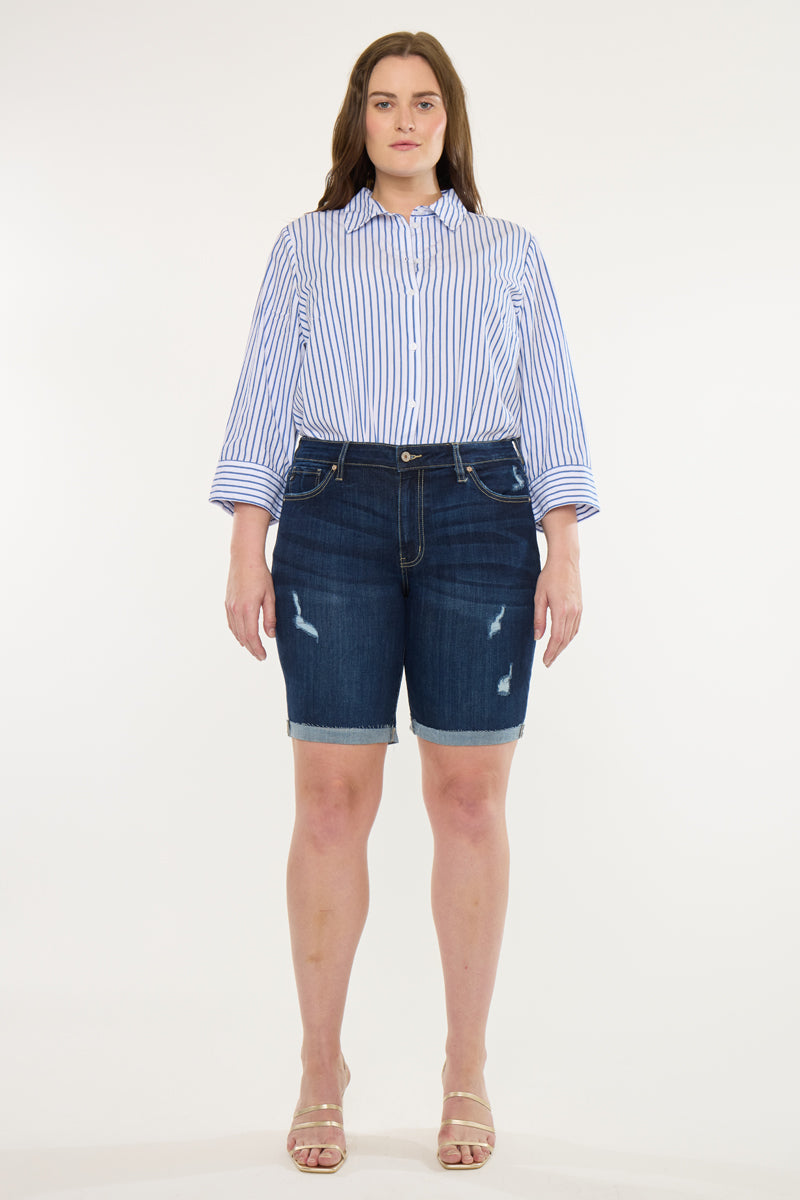 Shelby Mid Rise Bermuda Shorts (Plus Size)