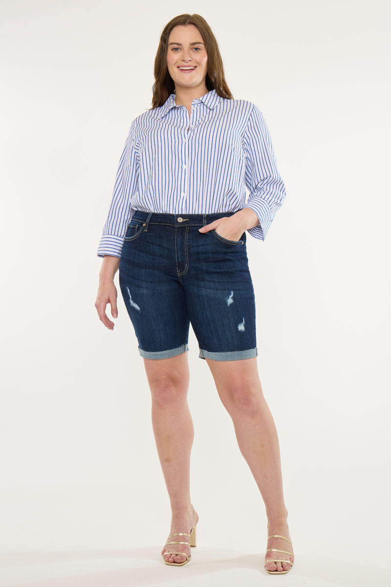 Shelby Mid Rise Bermuda Shorts (Plus Size)