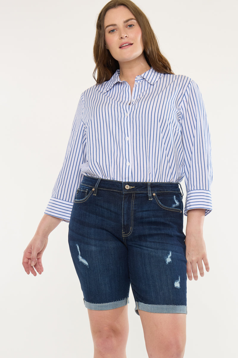 Shelby Mid Rise Bermuda Shorts (Plus Size)