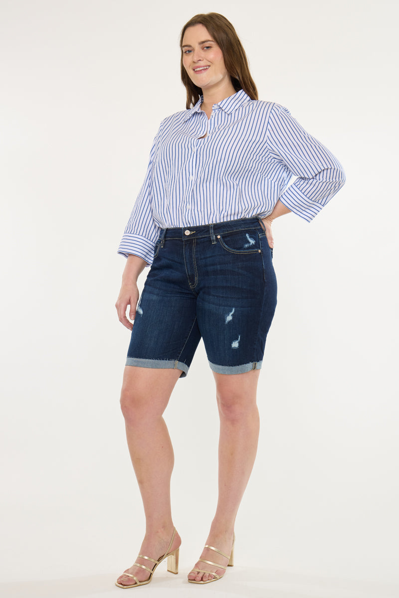 Shelby Mid Rise Bermuda Shorts (Plus Size)