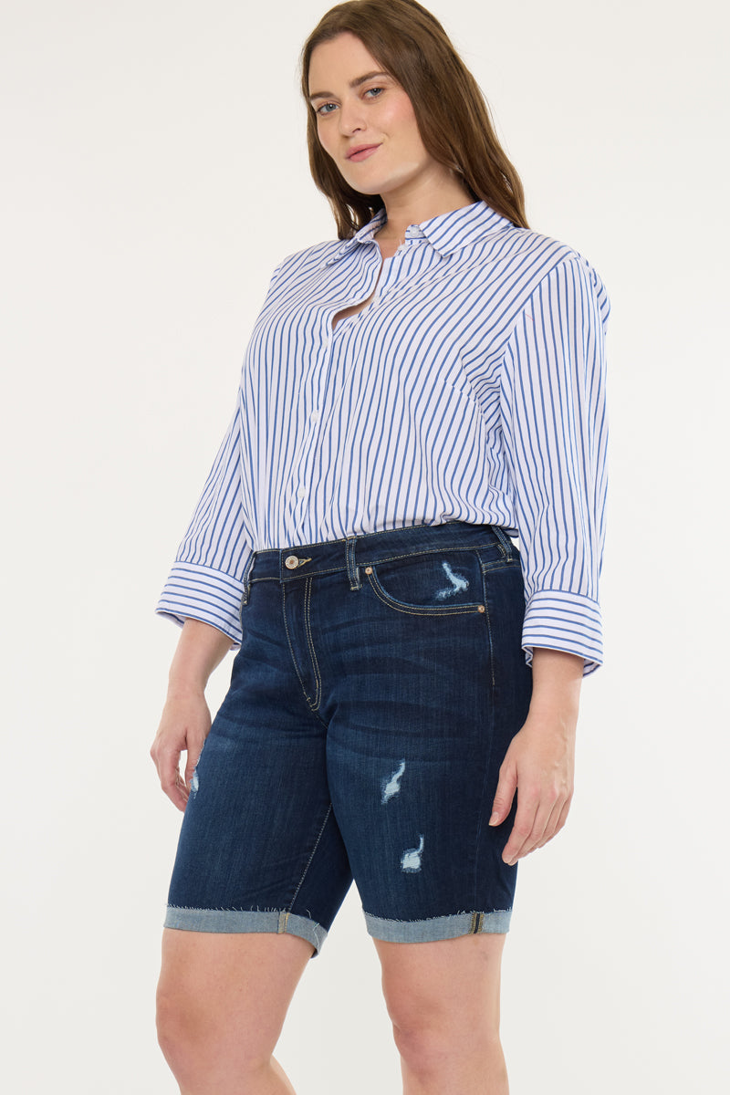 Shelby Mid Rise Bermuda Shorts (Plus Size)