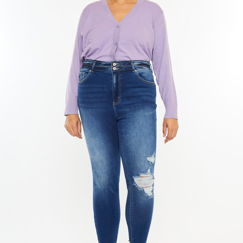 Haydee High Rise Ankle Skinny Jeans (Plus Size) - Official Kancan USA