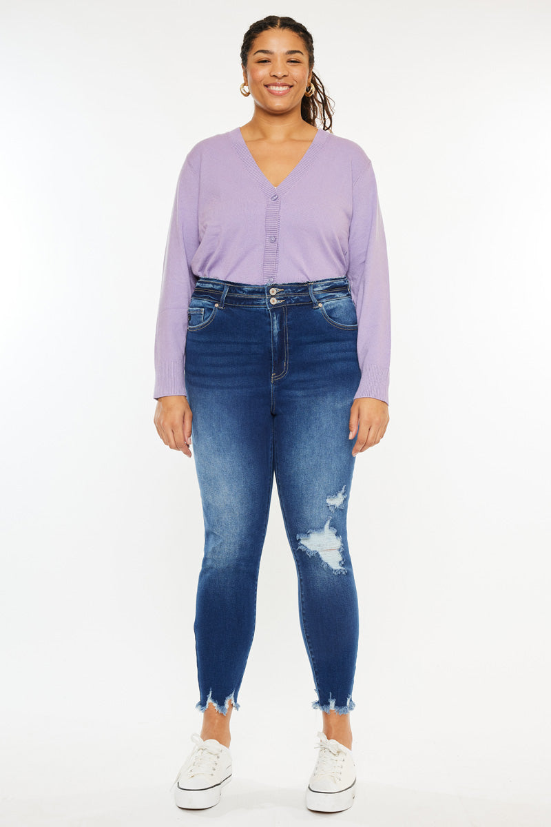 Haydee High Rise Ankle Skinny Jeans (Plus Size) – Kancan USA