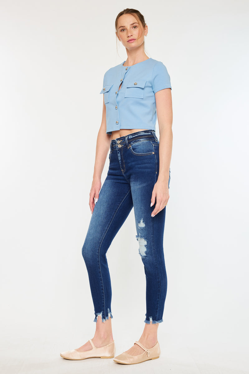 Gloria High Rise Ankle Skinny Jeans - Official Kancan USA