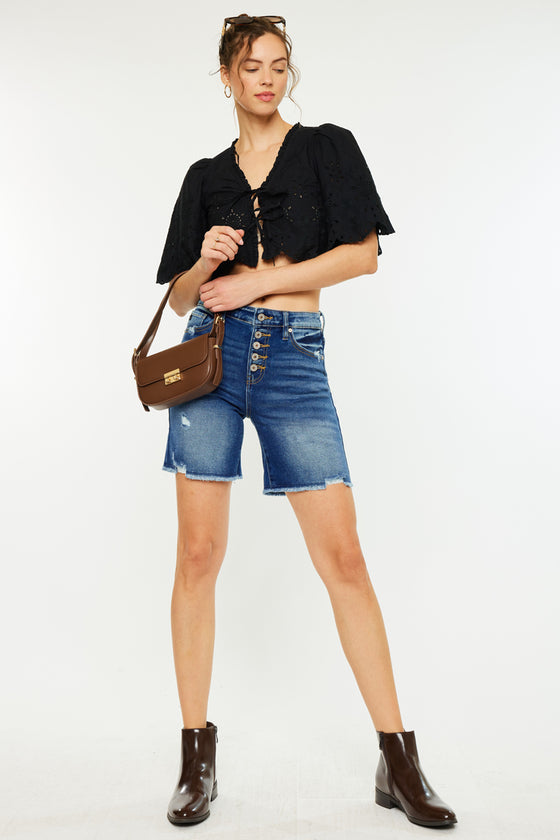 Sandy High Rise Bermuda Shorts - Official Kancan USA