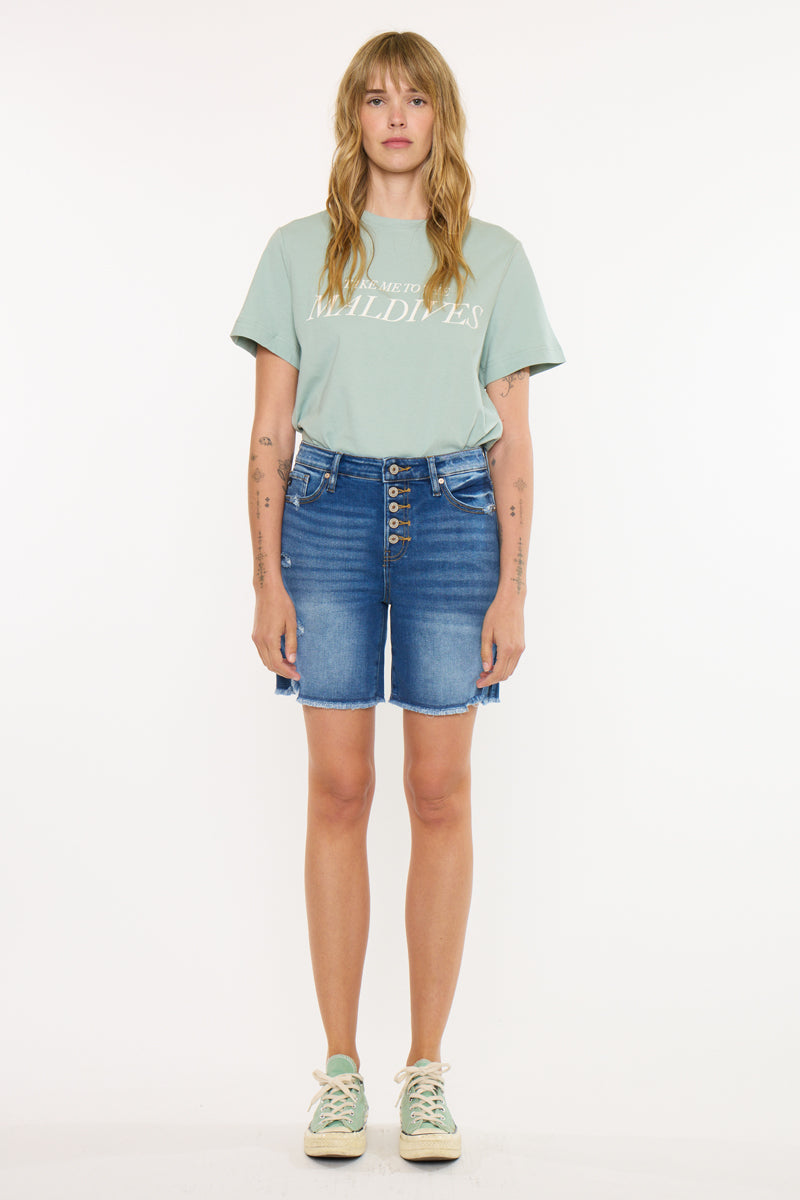 Sandy High Rise Bermuda Shorts - Official Kancan USA