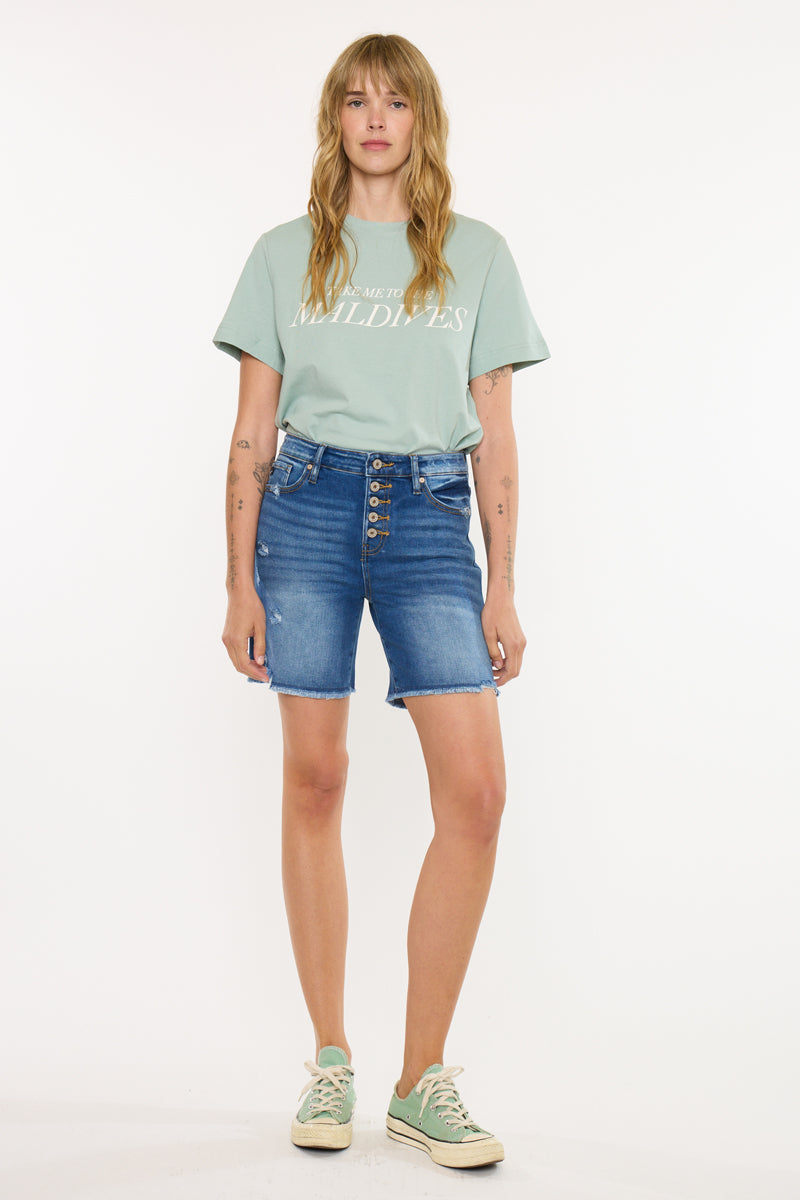 Sandy High Rise Bermuda Shorts - Official Kancan USA