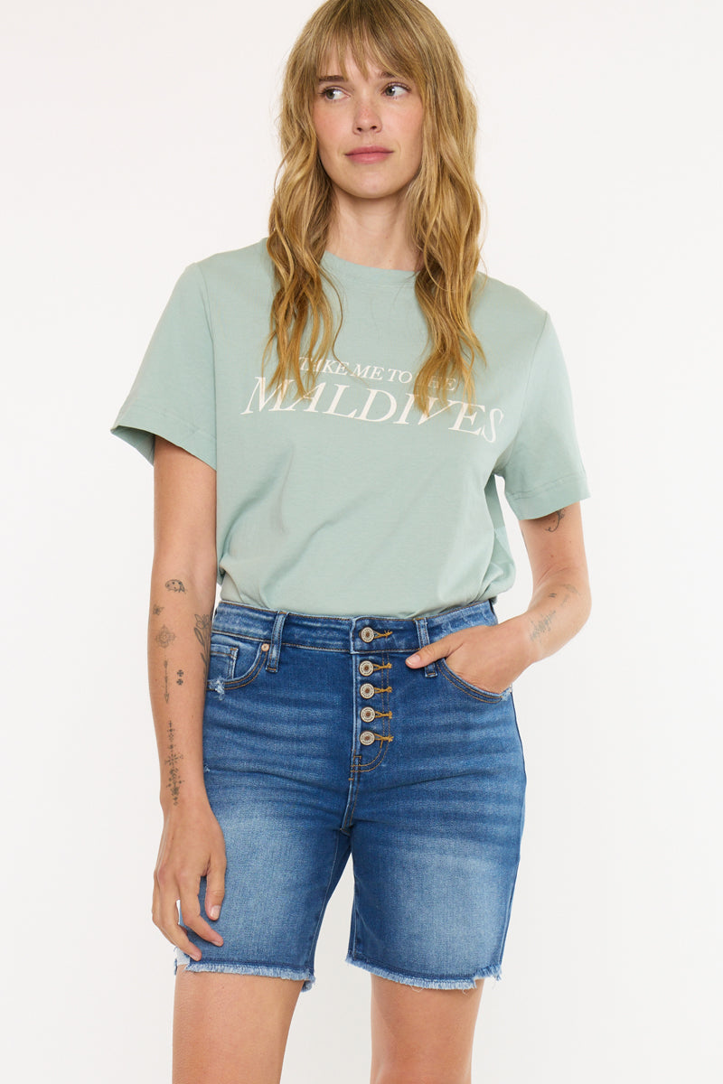 Sandy High Rise Bermuda Shorts - Official Kancan USA