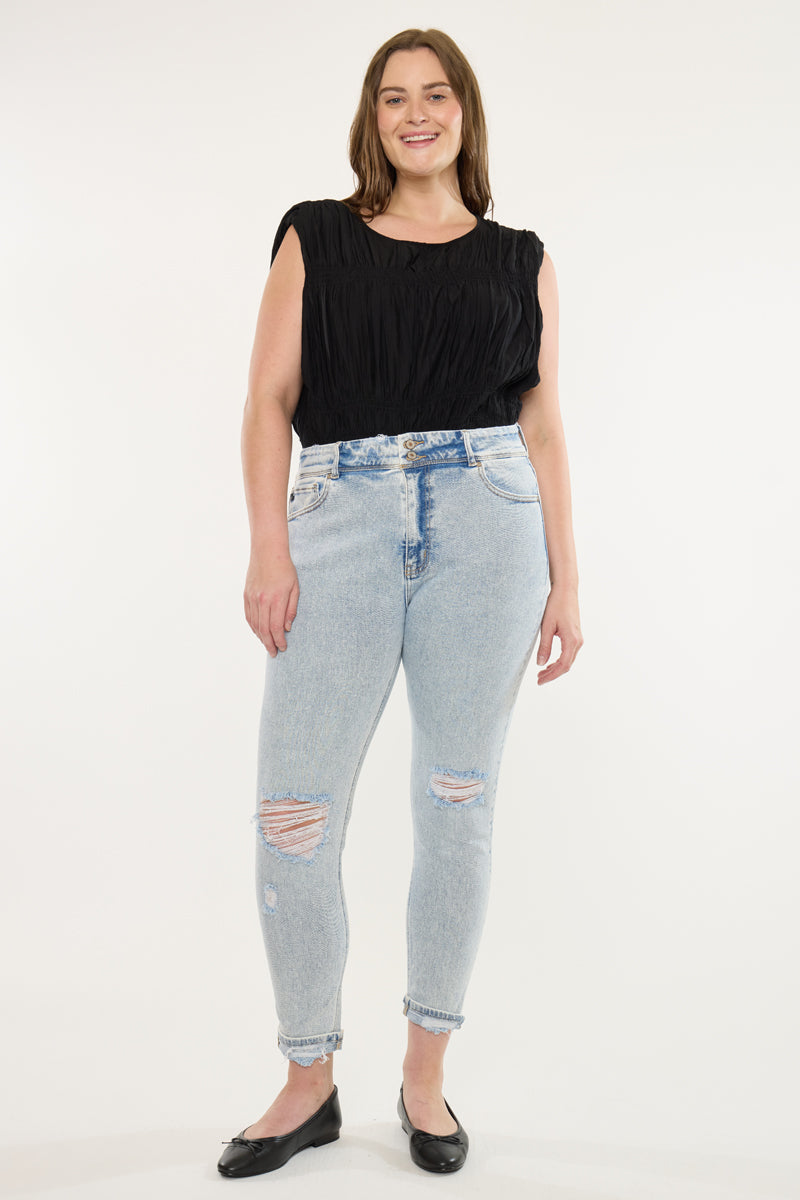 Kendall High Rise Ankle Skinny (Plus Size) – Kancan USA