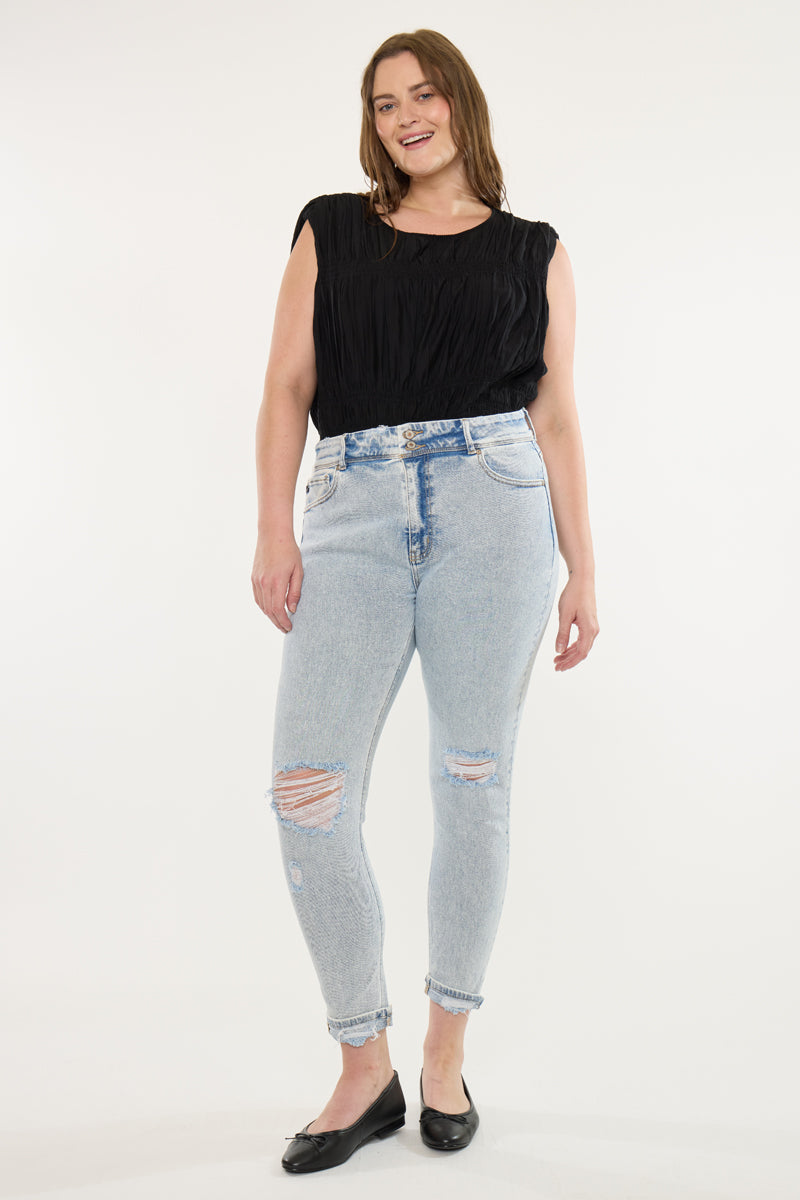 Kendall High Rise Ankle Skinny Jeans (Plus Size)