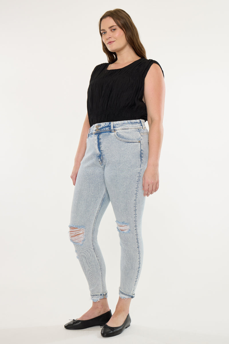 Kendall High Rise Ankle Skinny Jeans (Plus Size)