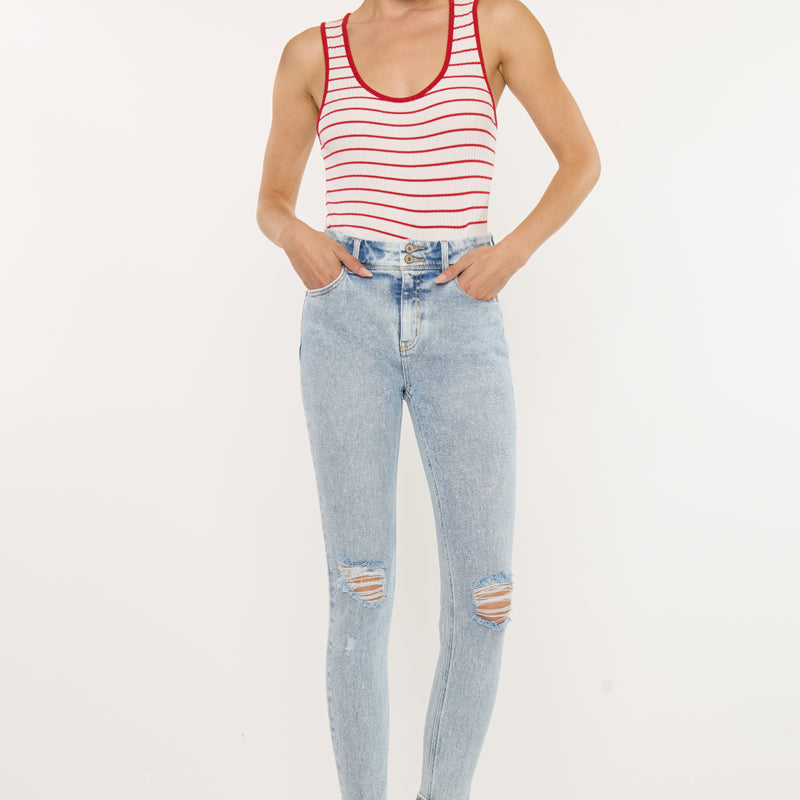 Kendall High Rise Ankle Skinny Jeans