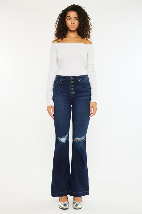 Dixie Ultra High Rise Flare Jeans (Petite) - Official Kancan USA